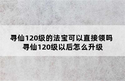 寻仙120级的法宝可以直接领吗 寻仙120级以后怎么升级